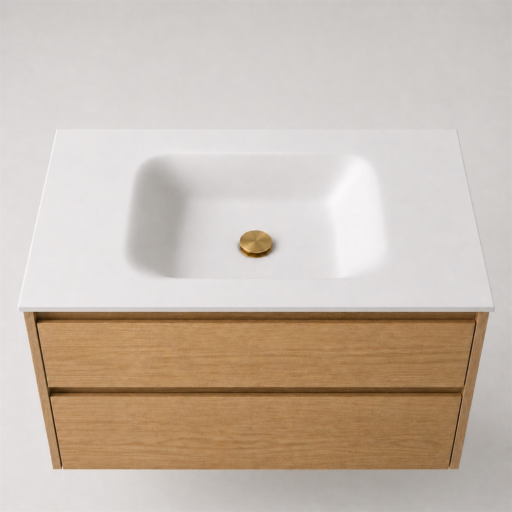 Corian Waschtischplatte 152 cm inkl. Type 7-Becken, Glacier White
