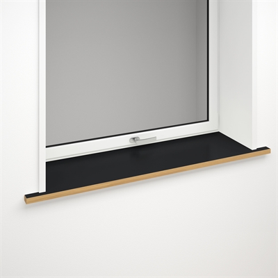 Fensterbank aus schwarzem Linoleum mit optionaler Vorderkante | Nero 4023