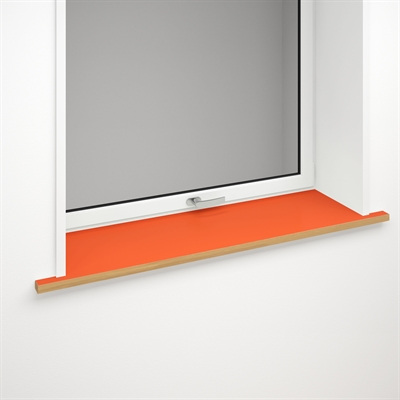 Fensterbank aus orangefarbenem Linoleum mit optionaler Vorderkante | Orange Blast 4186